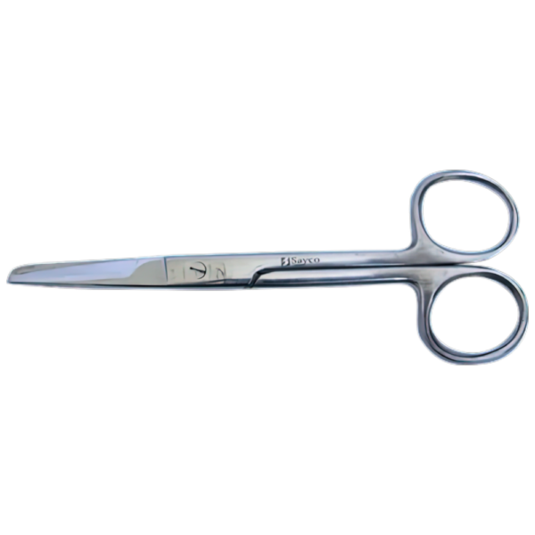 A pair of scissors on a black background.
